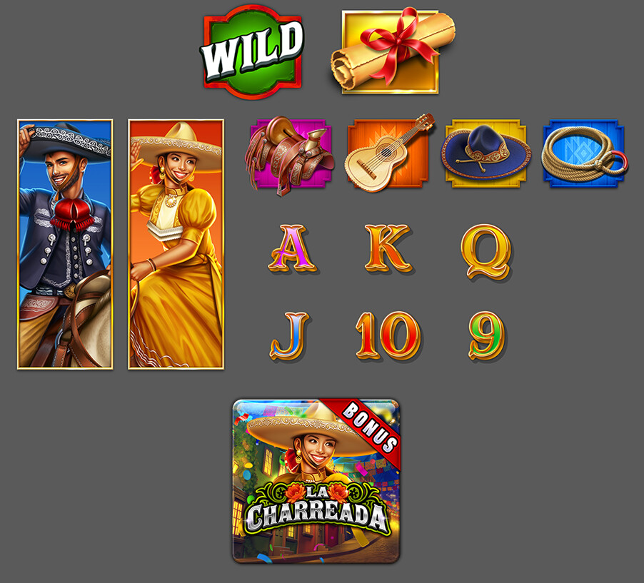 La Charreada Symbols, Logo and Tile
