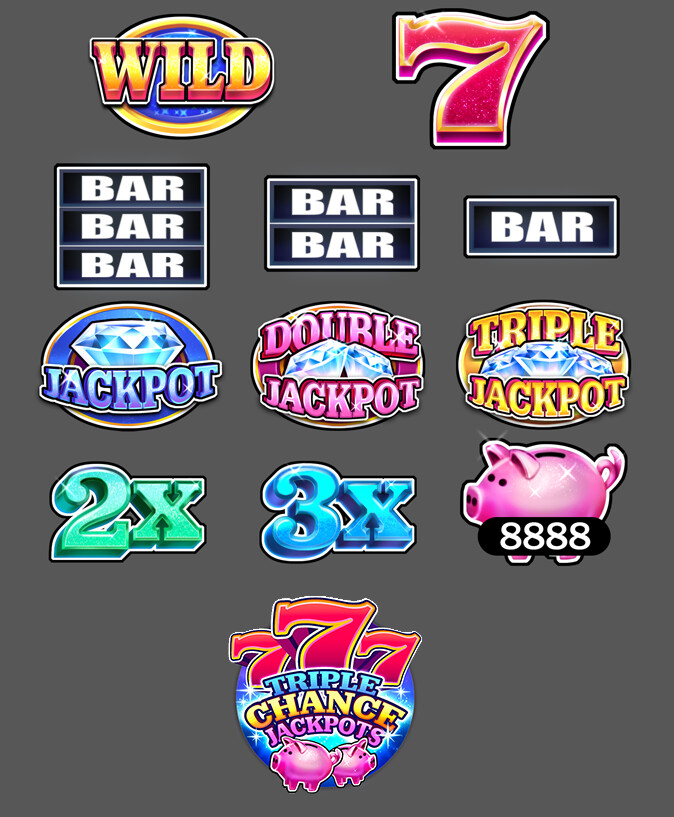 Triple Chance Jackpot Symbols, Logo and Tile