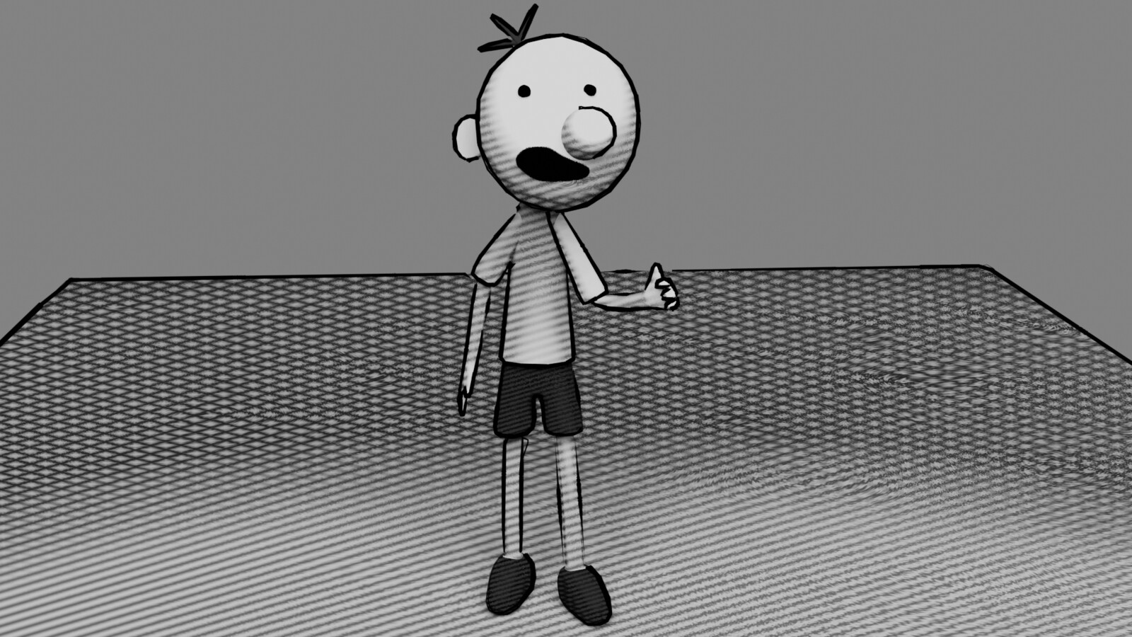 Greg's new model that is more accurate to the books with a rig that seamlessly moves facial features based on the camera's perspective.
