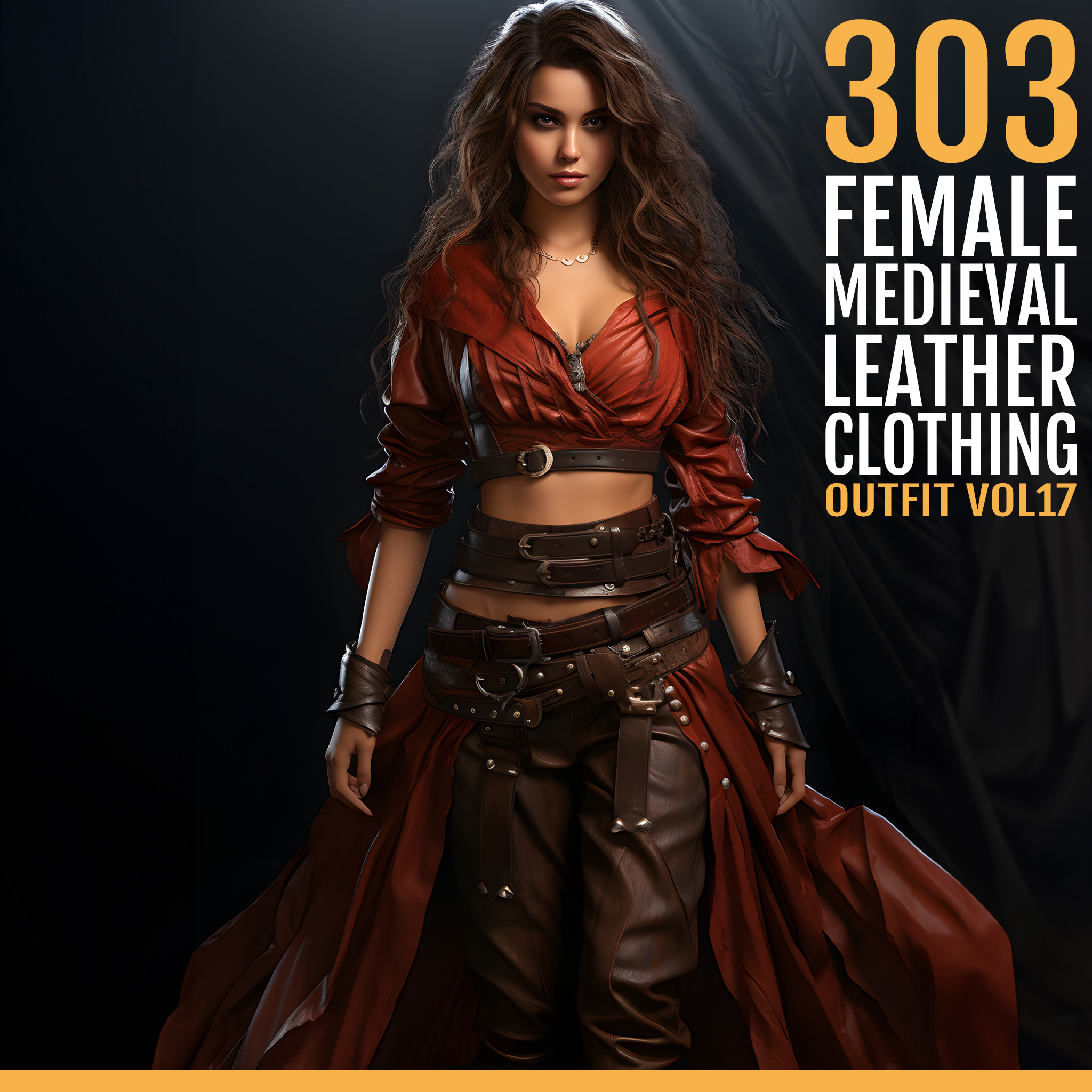 303 Women's Medieval Leather Clothing VOL17 - ArtStation