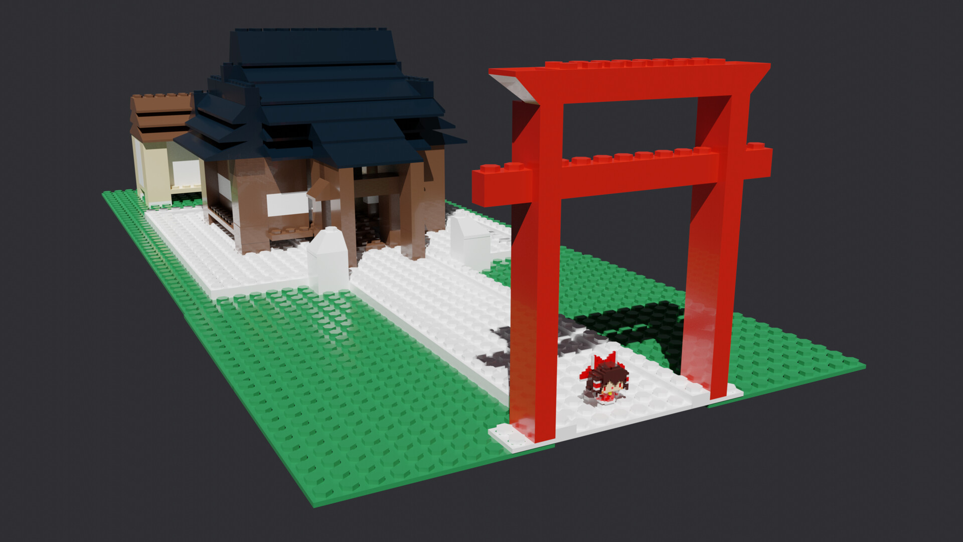 ArtStation Hakurei Shrine Lego 3D Model