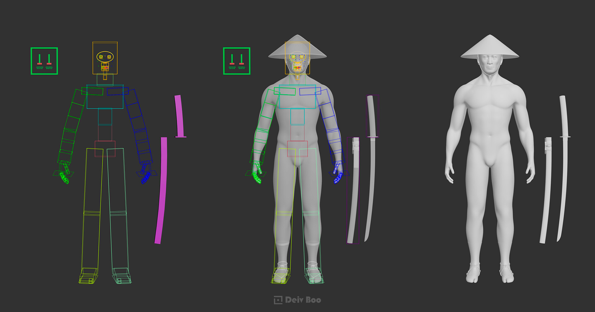 Deiv Boo - Musashi | Hiroyuki Sanada | WIP 7: RIG & Animation