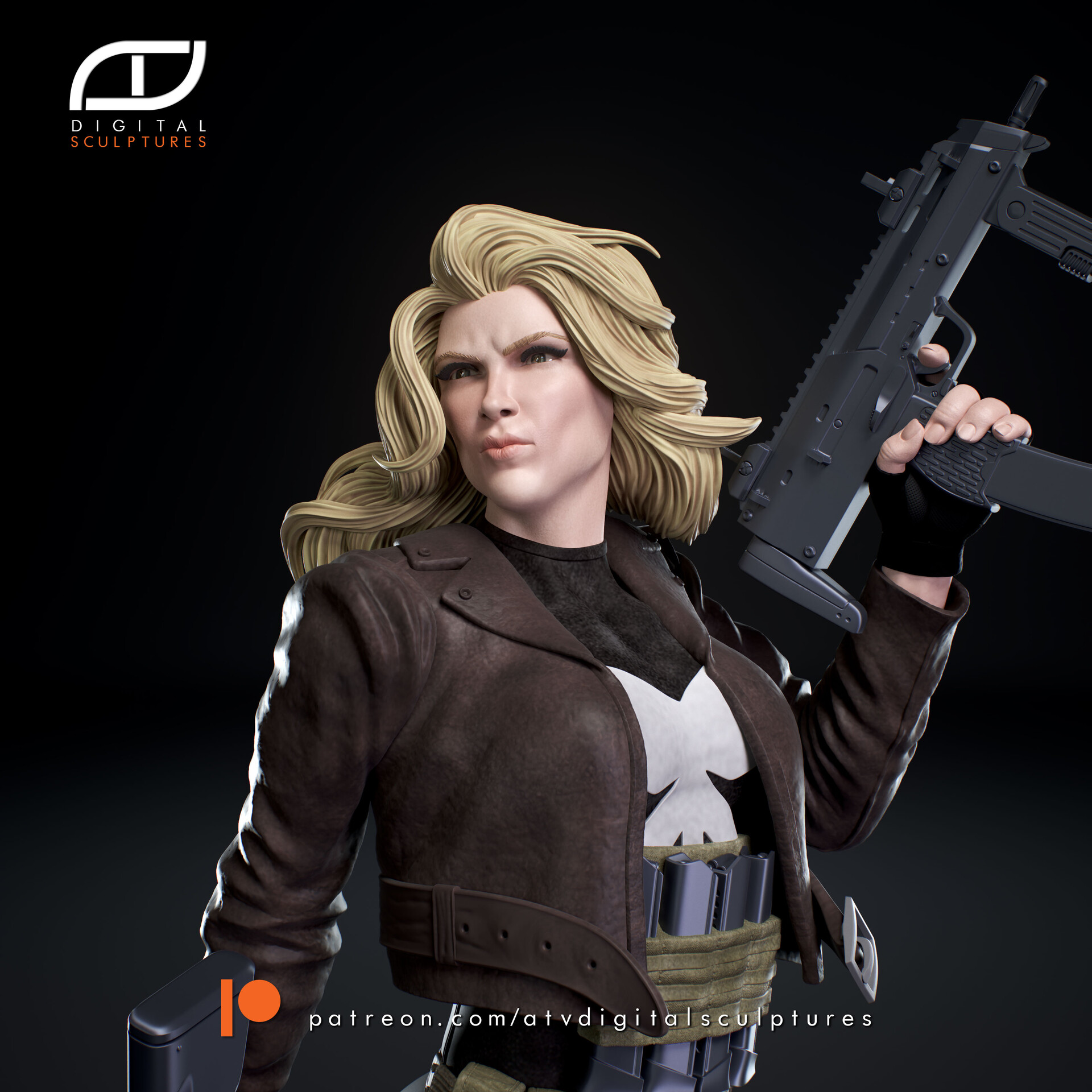 Made an original character inspired by Black Widow, Lady Punisher