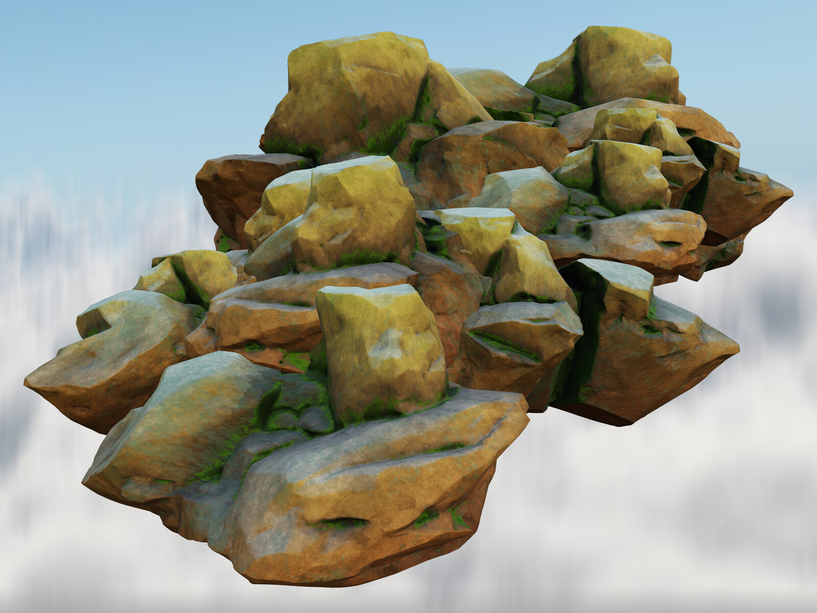 Asset #1 _ Single rock asset repeated over and over