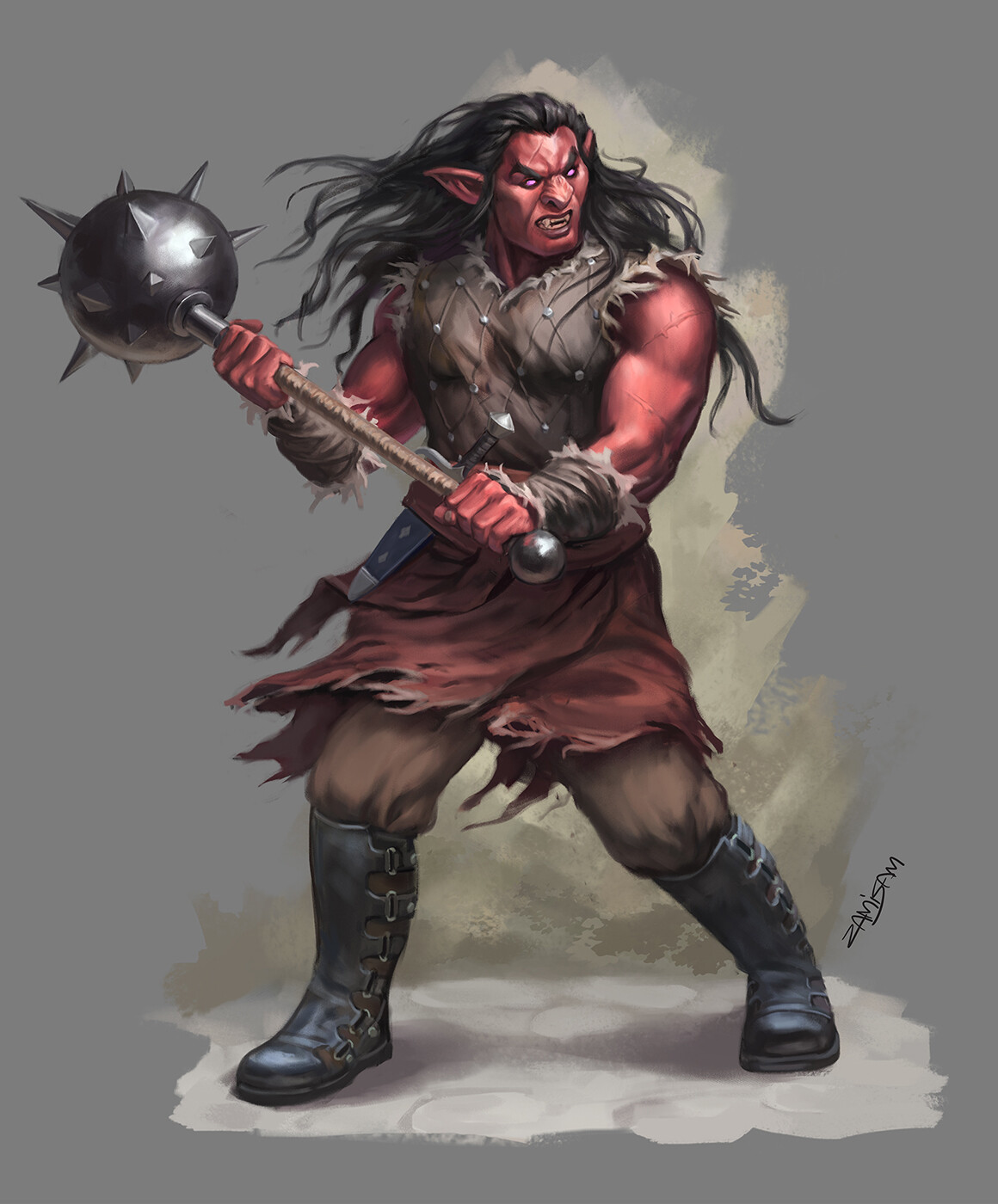 ArtStation - Hobgoblin Barbarian commission