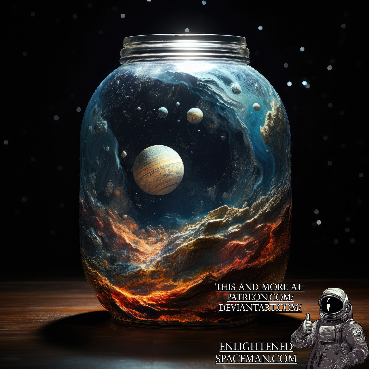 春先取りの System Solar - ArtStation in Jar A 絵画
