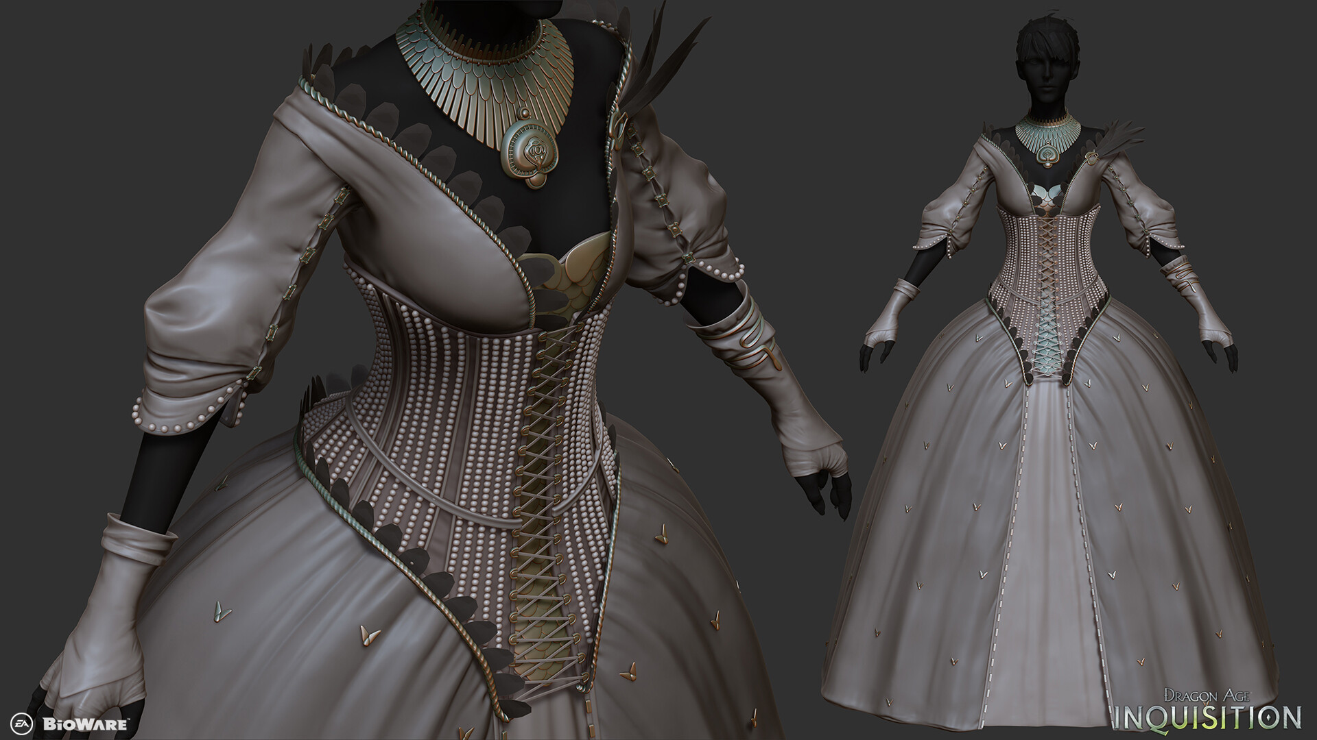 ArtStation Morrigan ball gown outfit