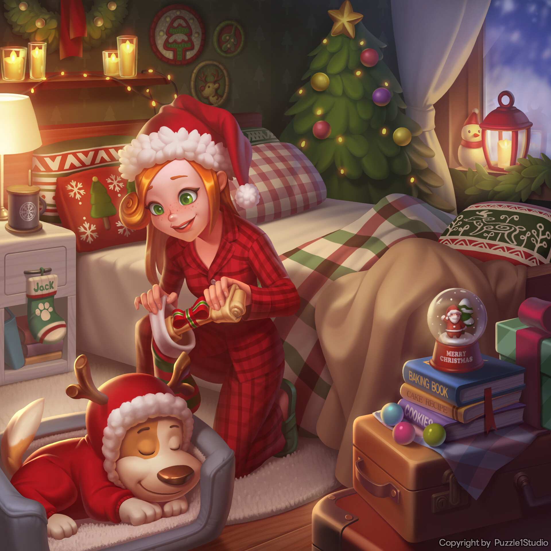 ArtStation Word Cookies! Christmas event puzzle illustration