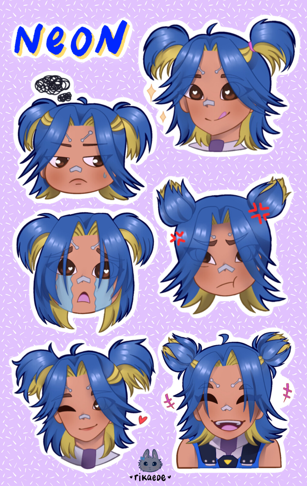 Sticker sheet of Neon from Valorant, finished 3 Sep 2023