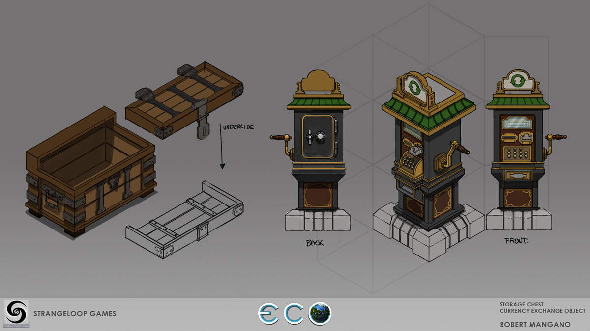 Concept for storage chest and currency exchange world objects.
