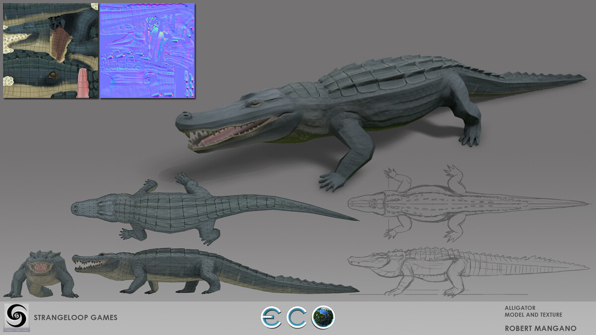 Alligator model and texture. 