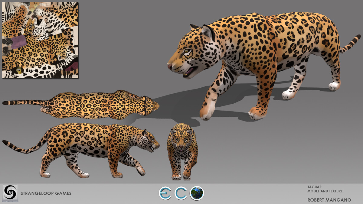Jaguar model, texture and rigging.