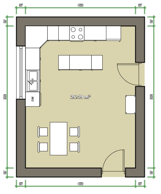 i made a custom floorplan to fit the new kitchen that has the same cabinets like the reference but another setup.