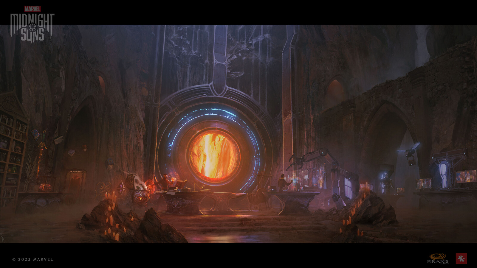 The Abbey Forge, with Dr. Strange's side on the left and Tony Stark's side on the right.