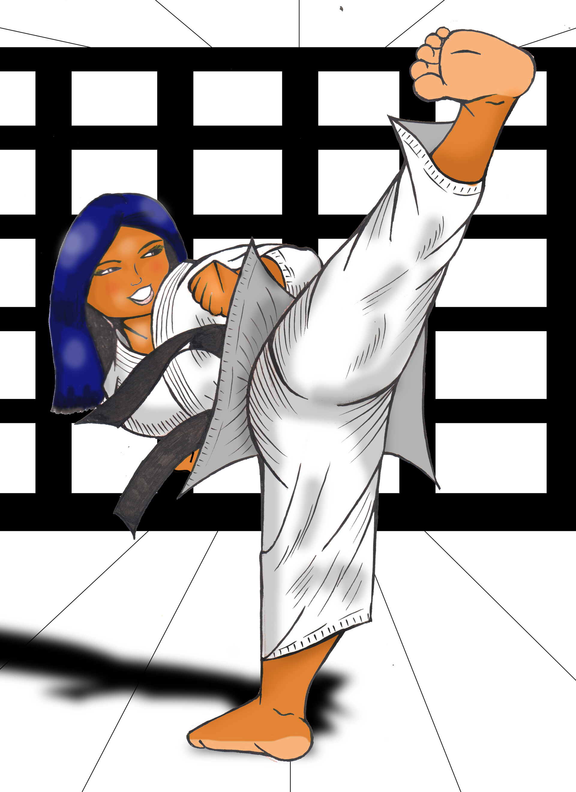 ArtStation - Karate Woman High Kick 8