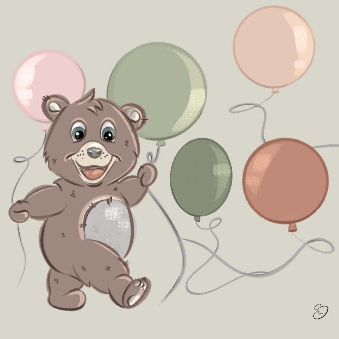 ArtStation - Birthday Teddy Bear For Seamless Repeat Pattern