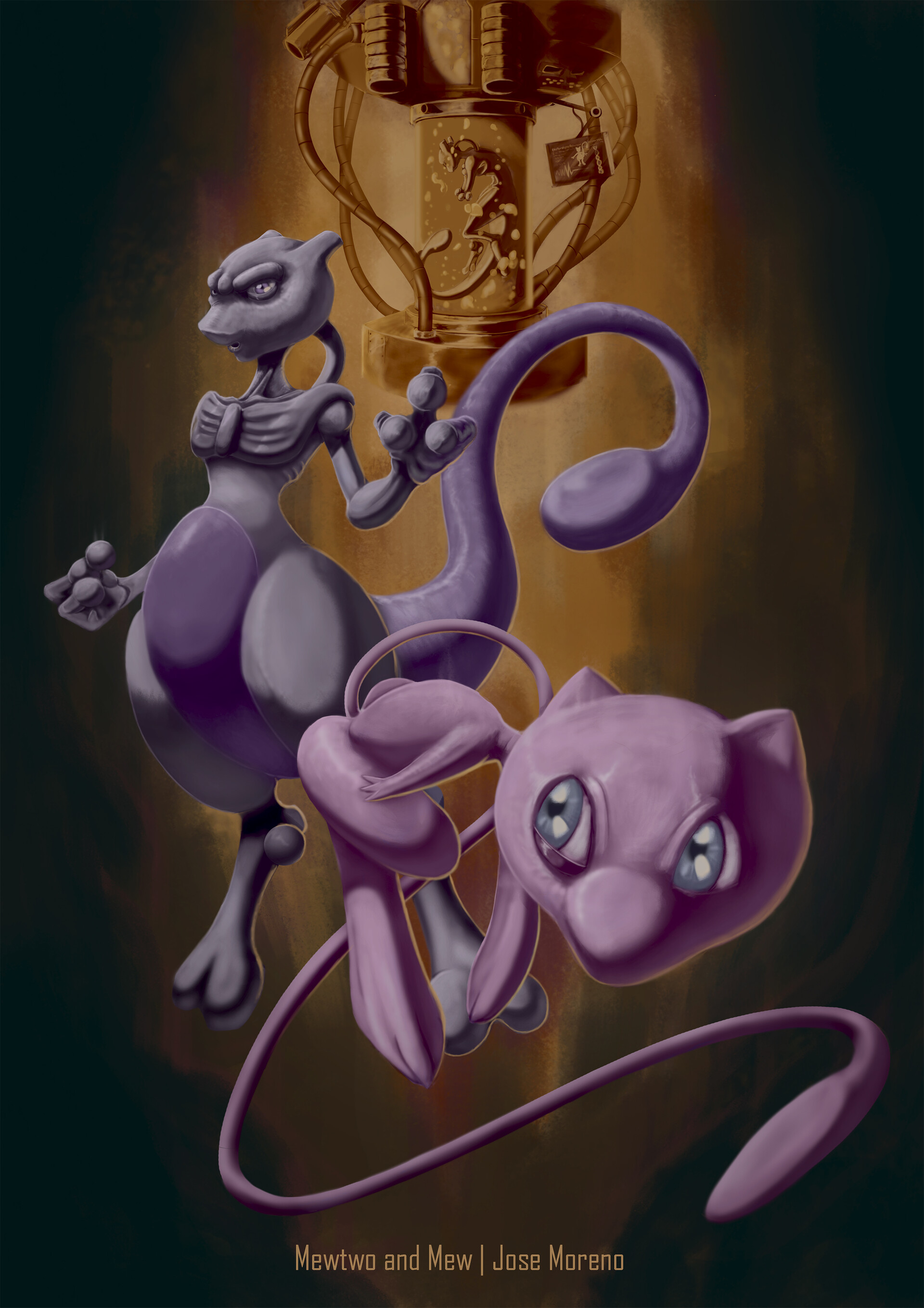 ArtStation - Mew X Mewtwo Pokemon