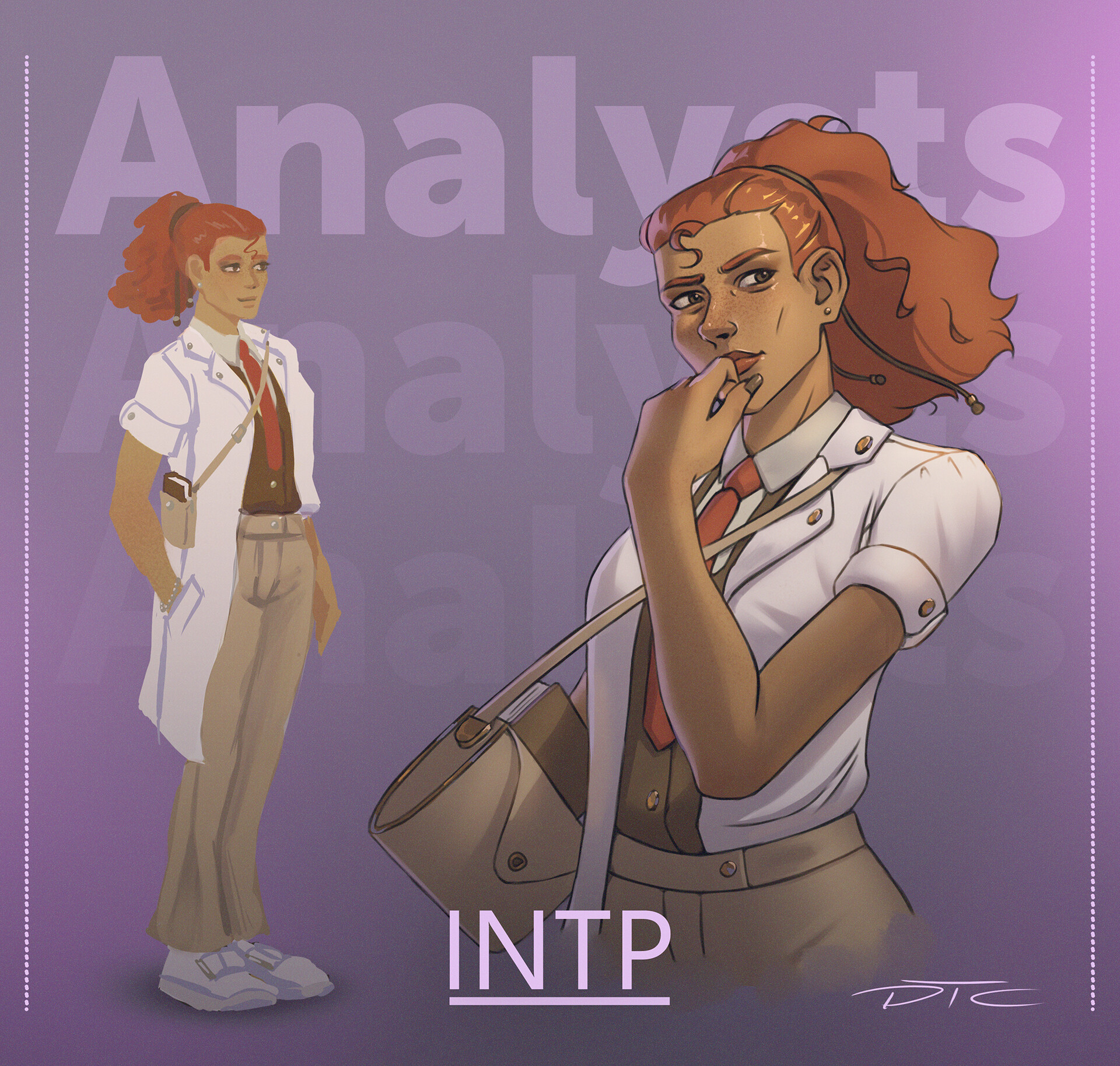 Premium Vector  Mbti concept. actor character. female artist with