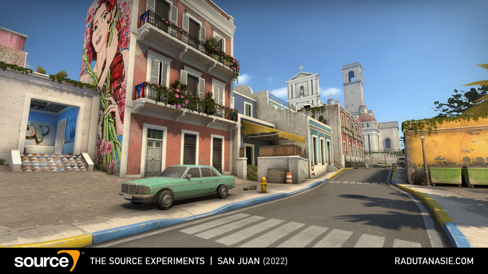 San Juan is a classic bomb/defuse map for Counter-Strike: Global Offensive, featuring an old spanish fort and vibrant city streets. The map released to overwhelming positive reception on the Steam Workshop, reaching 32k subscribers in the first 3 months.
