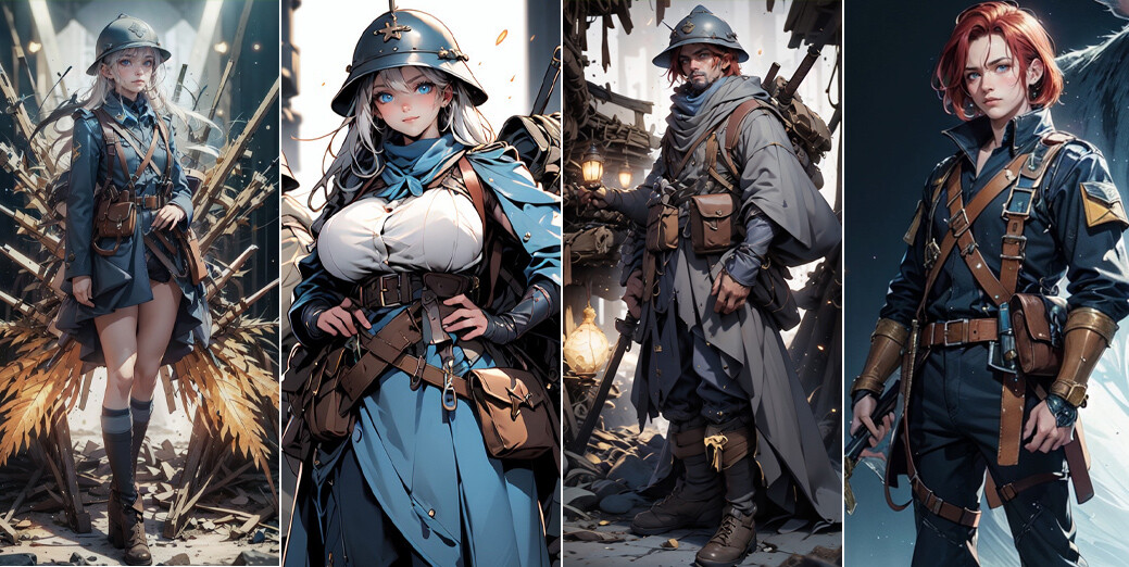 ArtStation 300 4K World War Outfit: German French and British ArtStation 300 4K World War Outfit: German French and British
