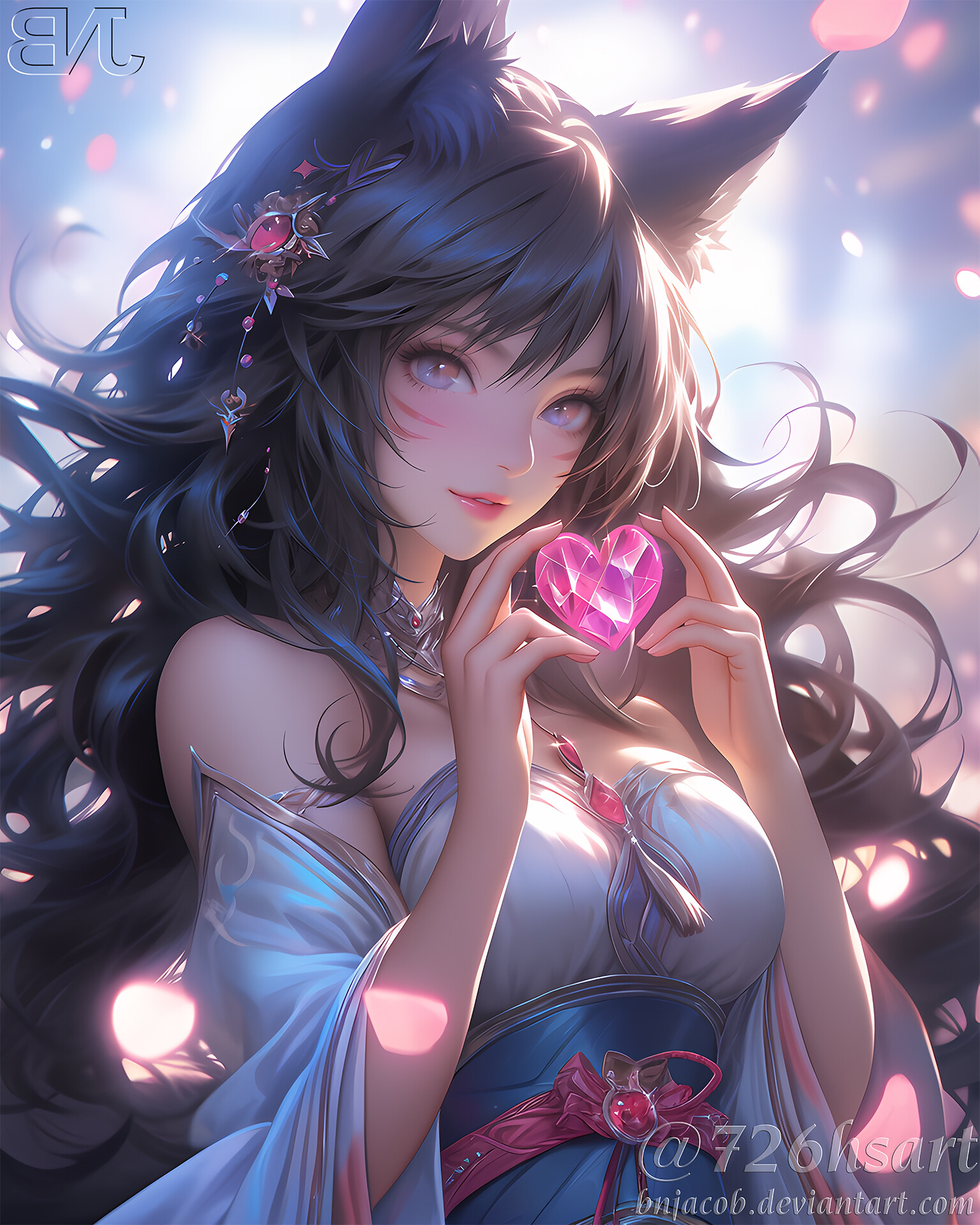 ArtStation - (Fan art) League of Legends - Ahri 4, image size:1536x1920