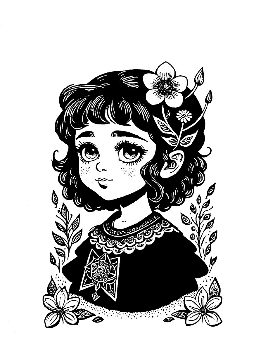 A4, analog ink.
It started out as a concept sketch for the flower fairy series, but no Sir. Enter the Sandman.