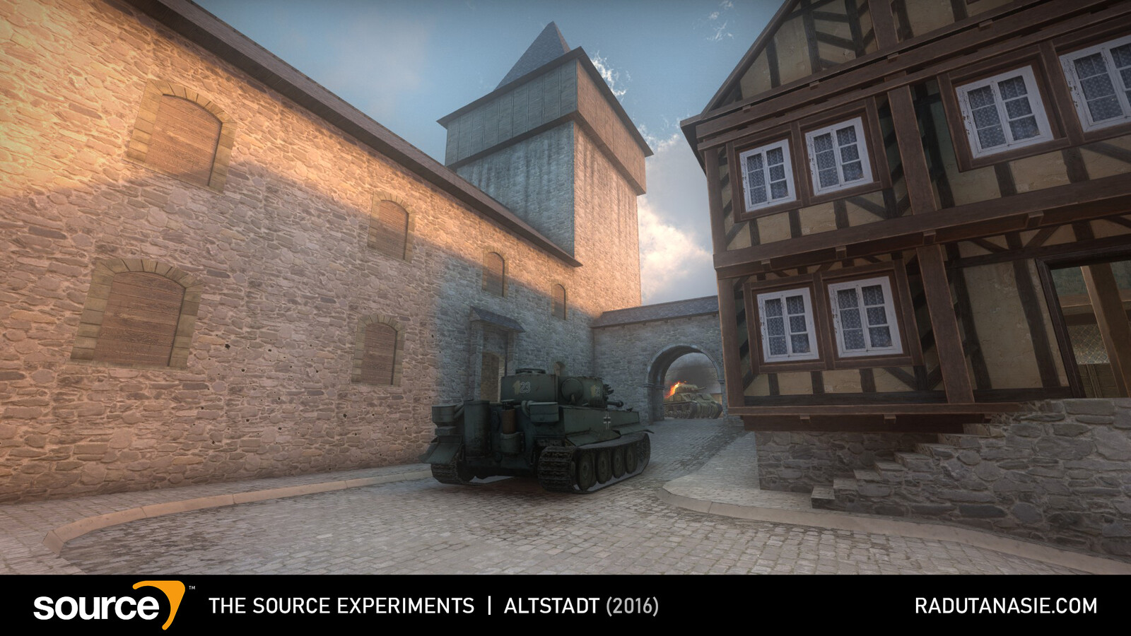 Altstadt is a map for Day of Infamy designed as part of the Mapcore Day of Infamy mapping contest from 2016. The main inspiration for it was an old german town with medieval fortifications around.