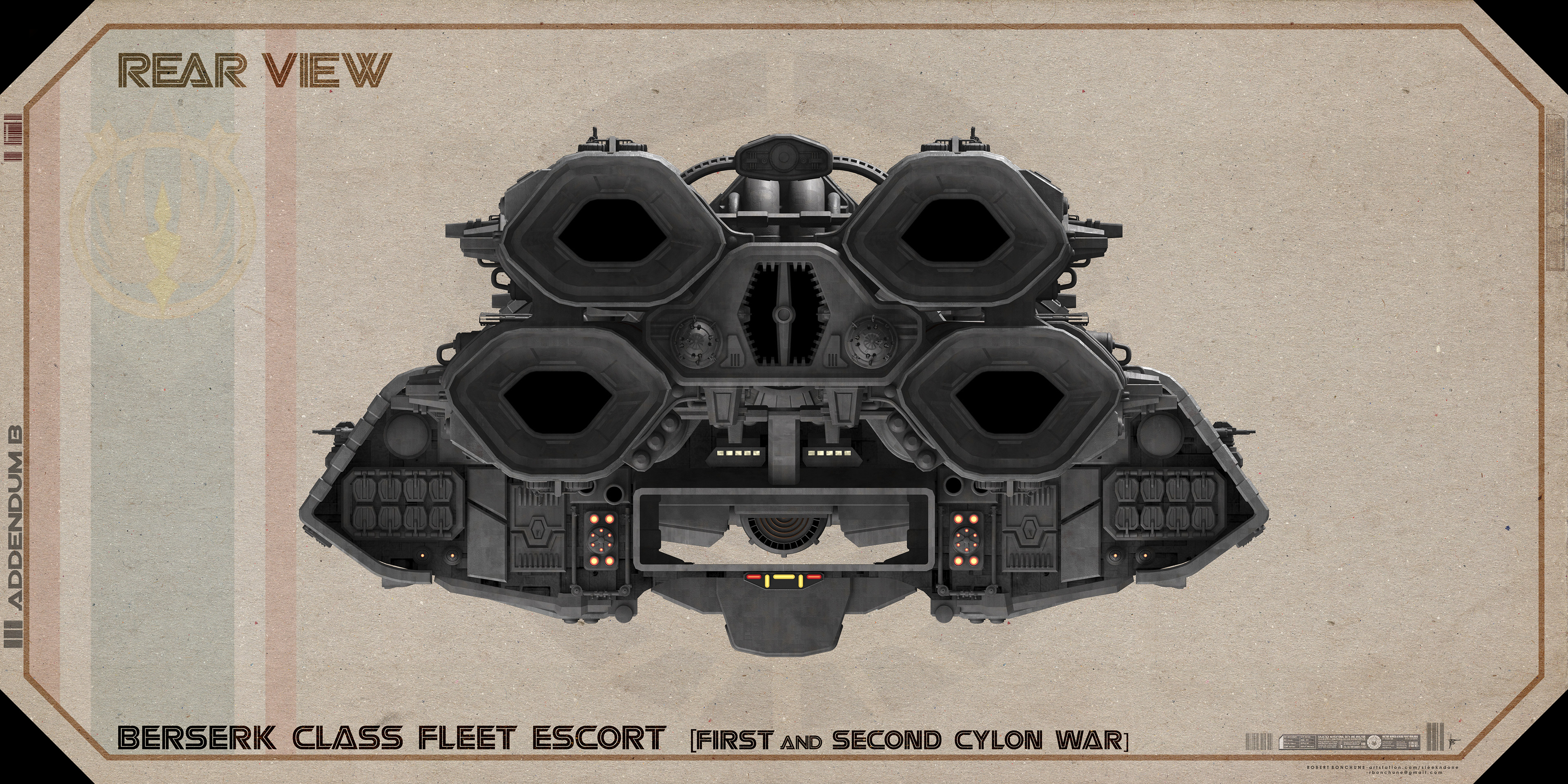 ArtStation - Berserk Class Fleet Escort - Plan and angled