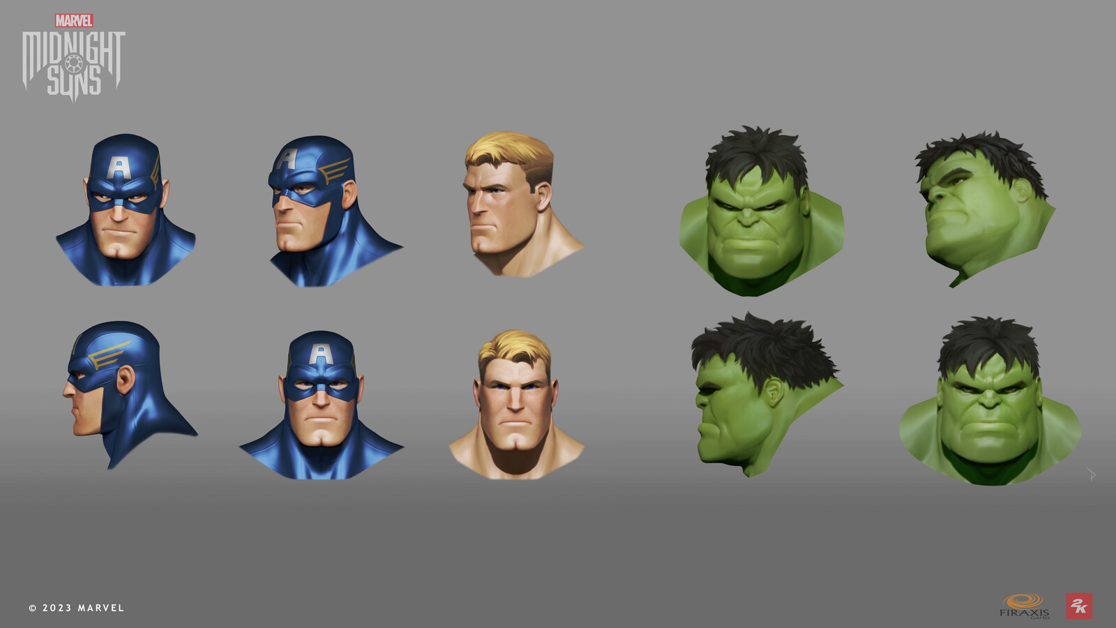 Very early character look-dev with Captain America and Hulk