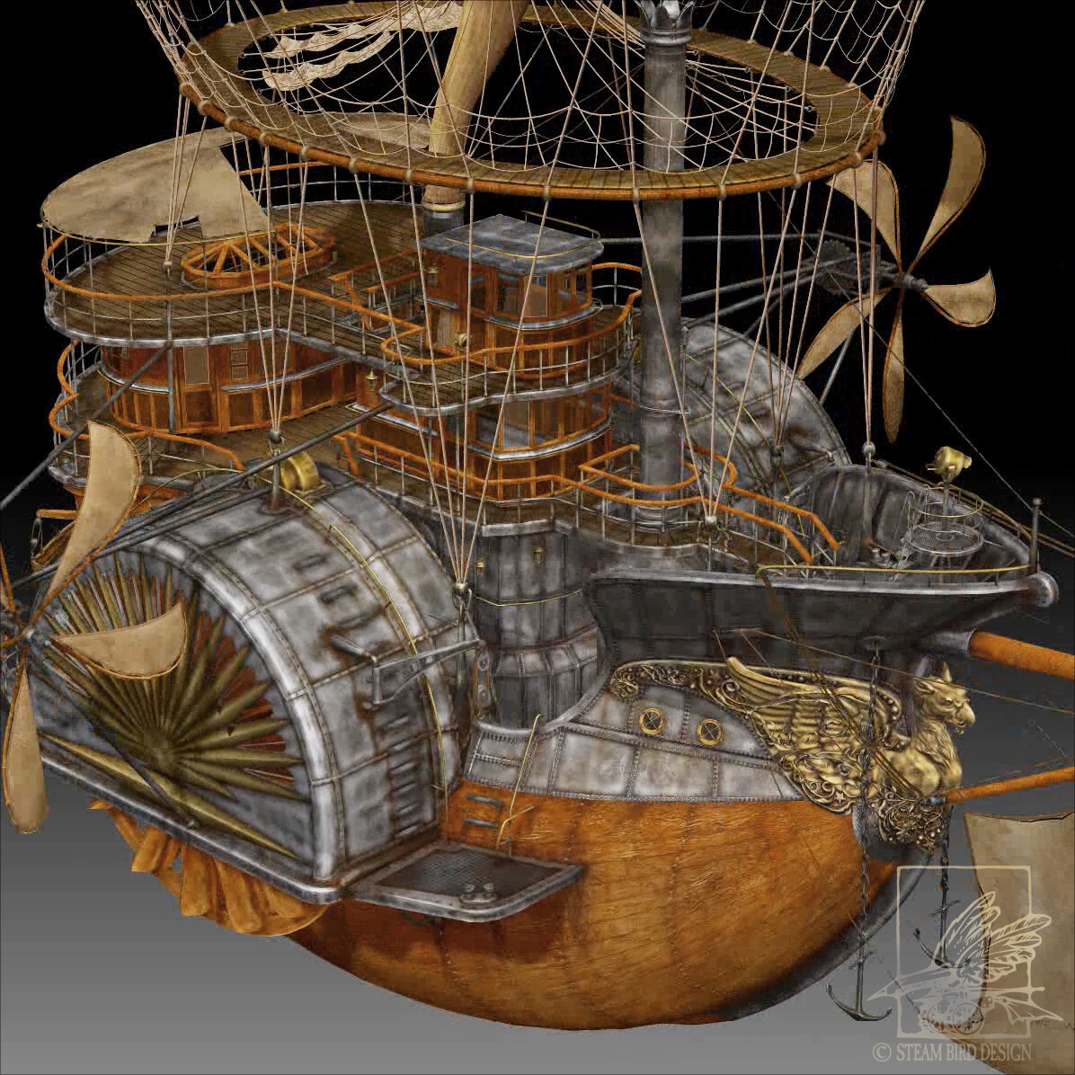 Steampunk Airship -3
