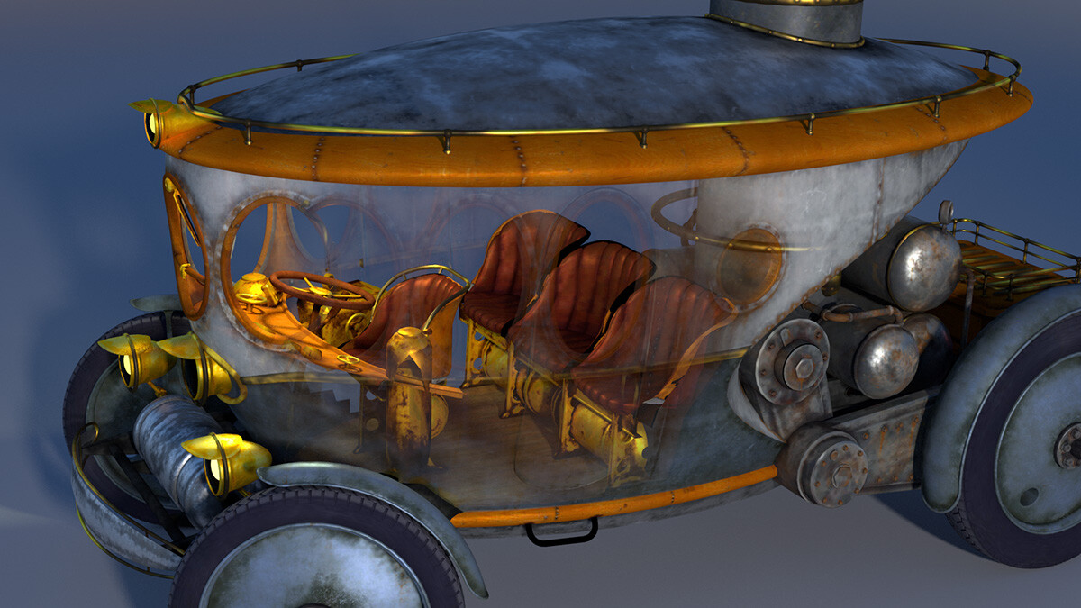 Steampunk Automobile - Interior
