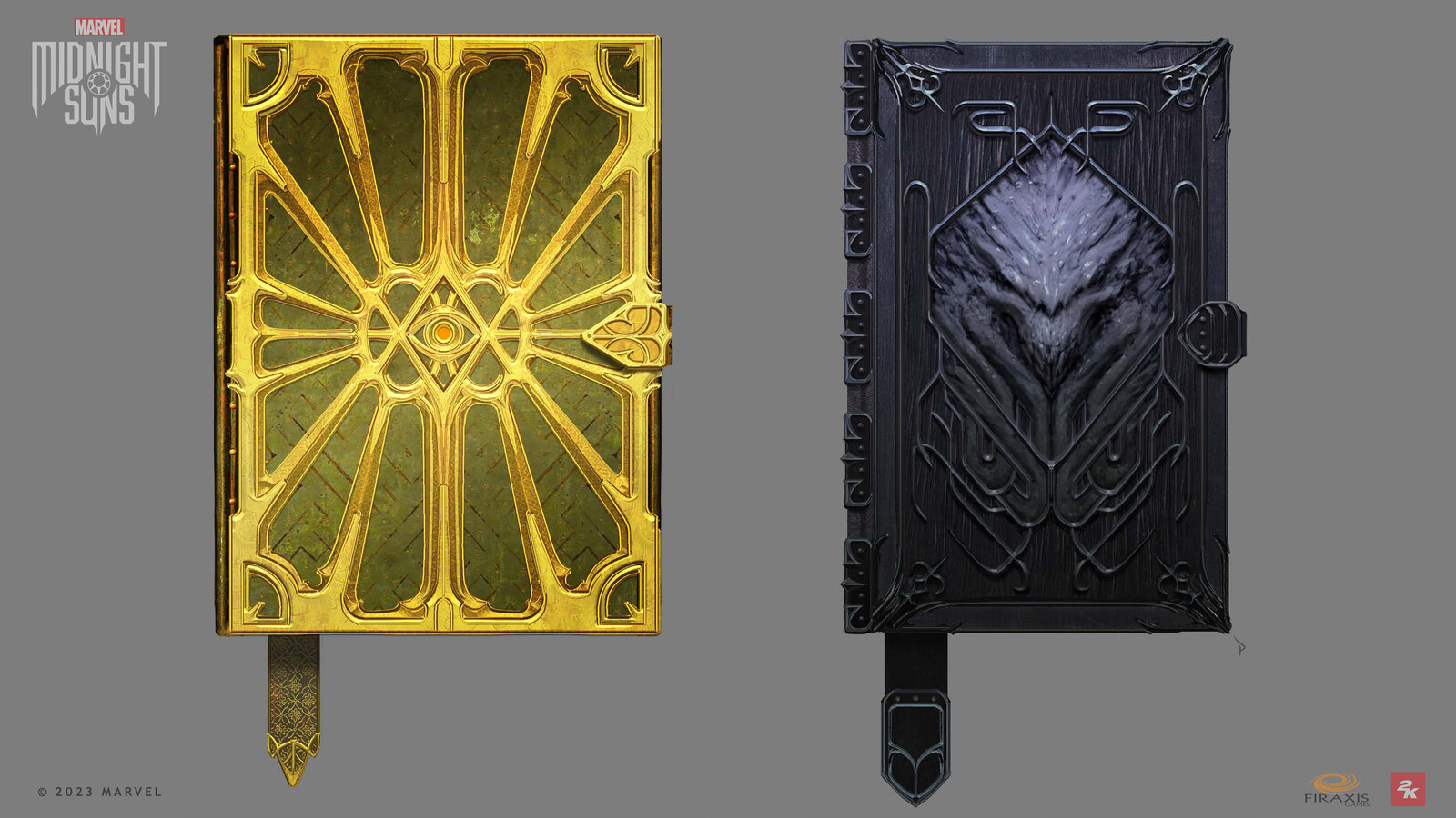 The Book of Vishanti and The Darkhold, side by side.