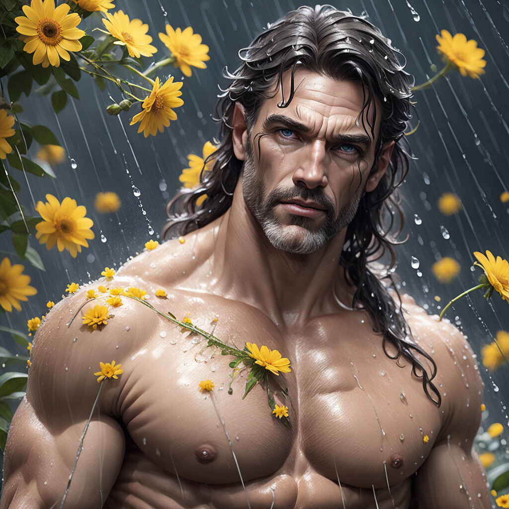 Artstation - Close-up Of A Man At Rainy Day