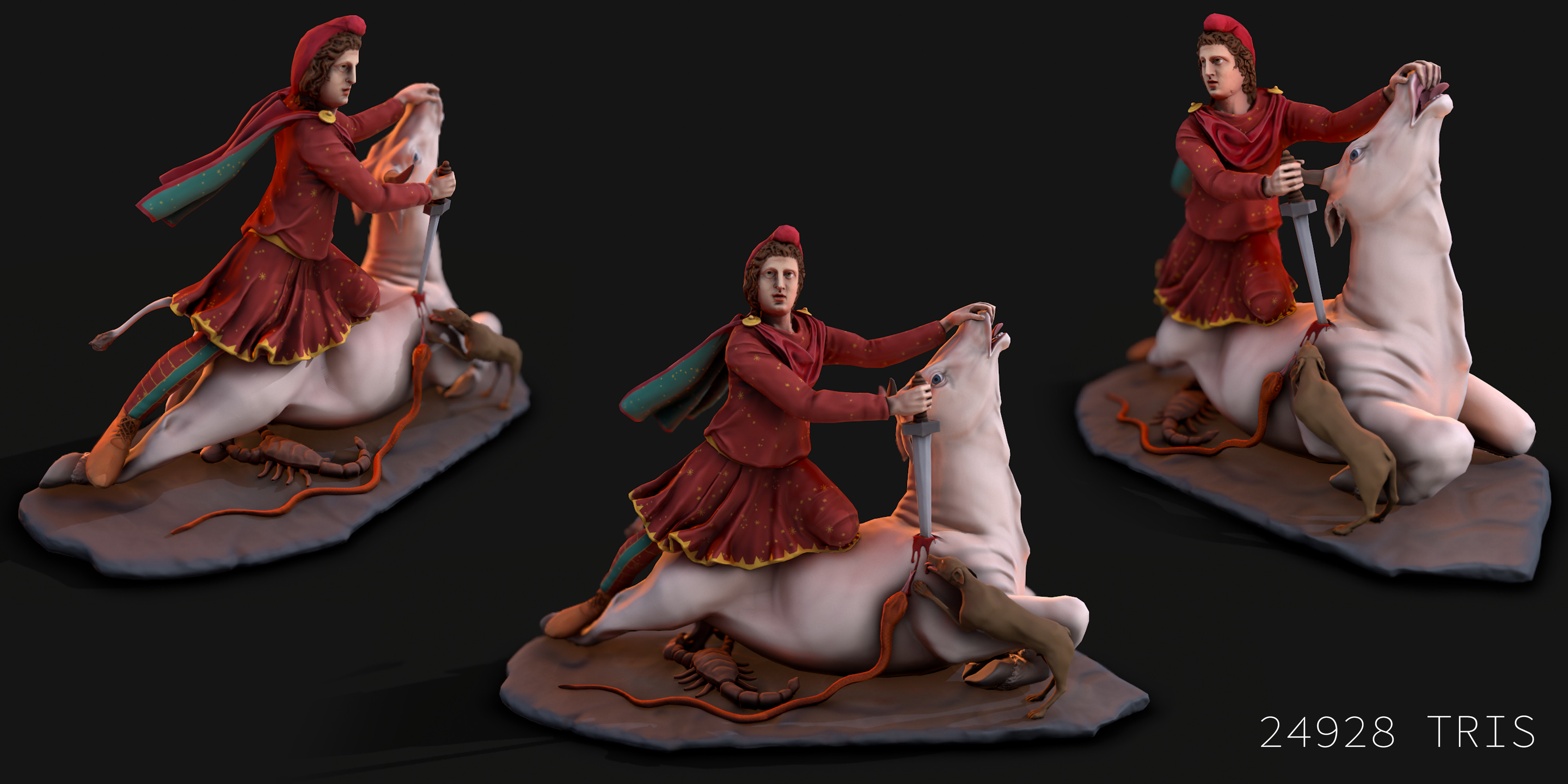 Mithras Statue Painted #1 - Painted to how it would be painted in 3rd Century