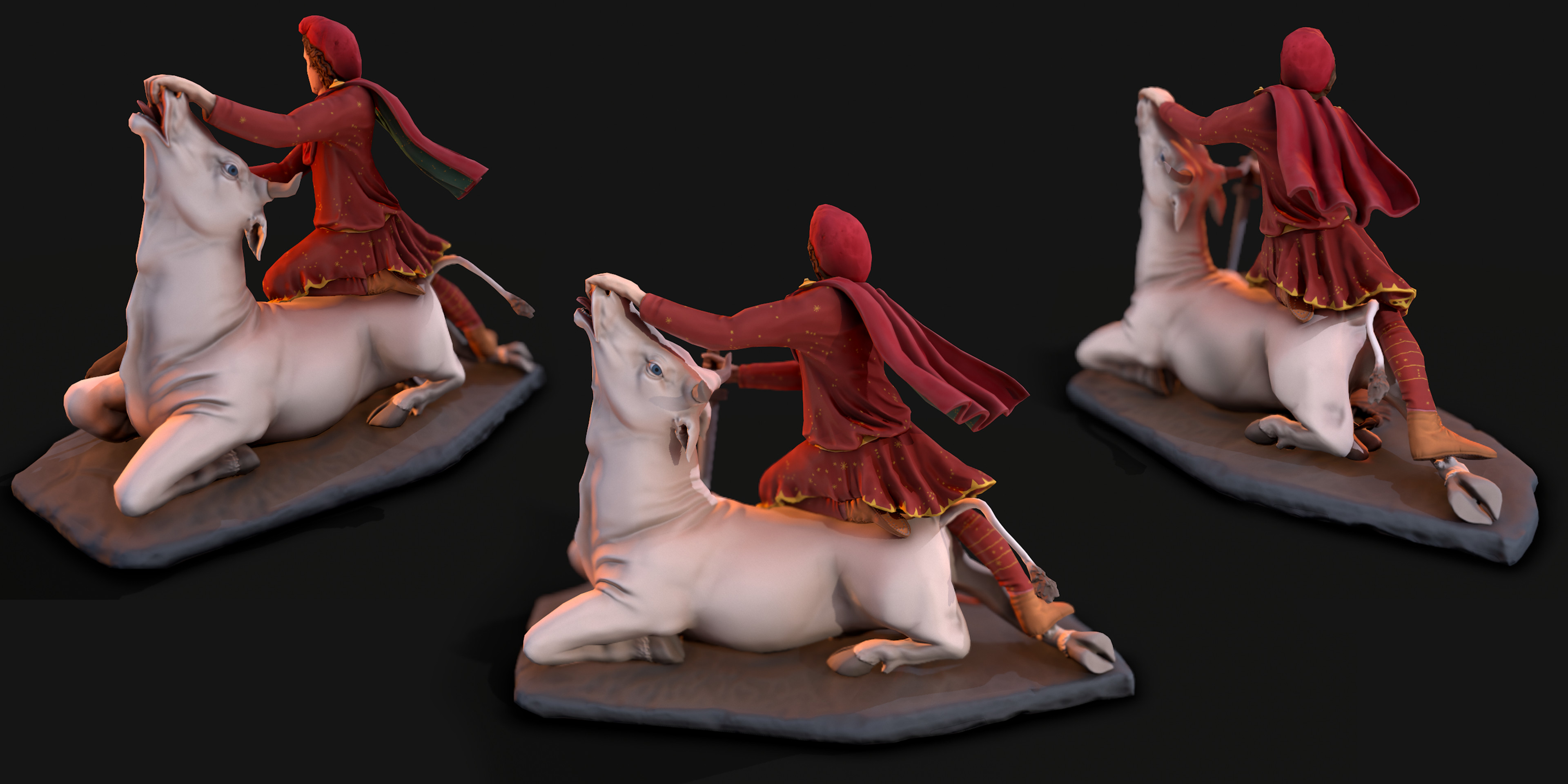 Mithras Statue Painted #2