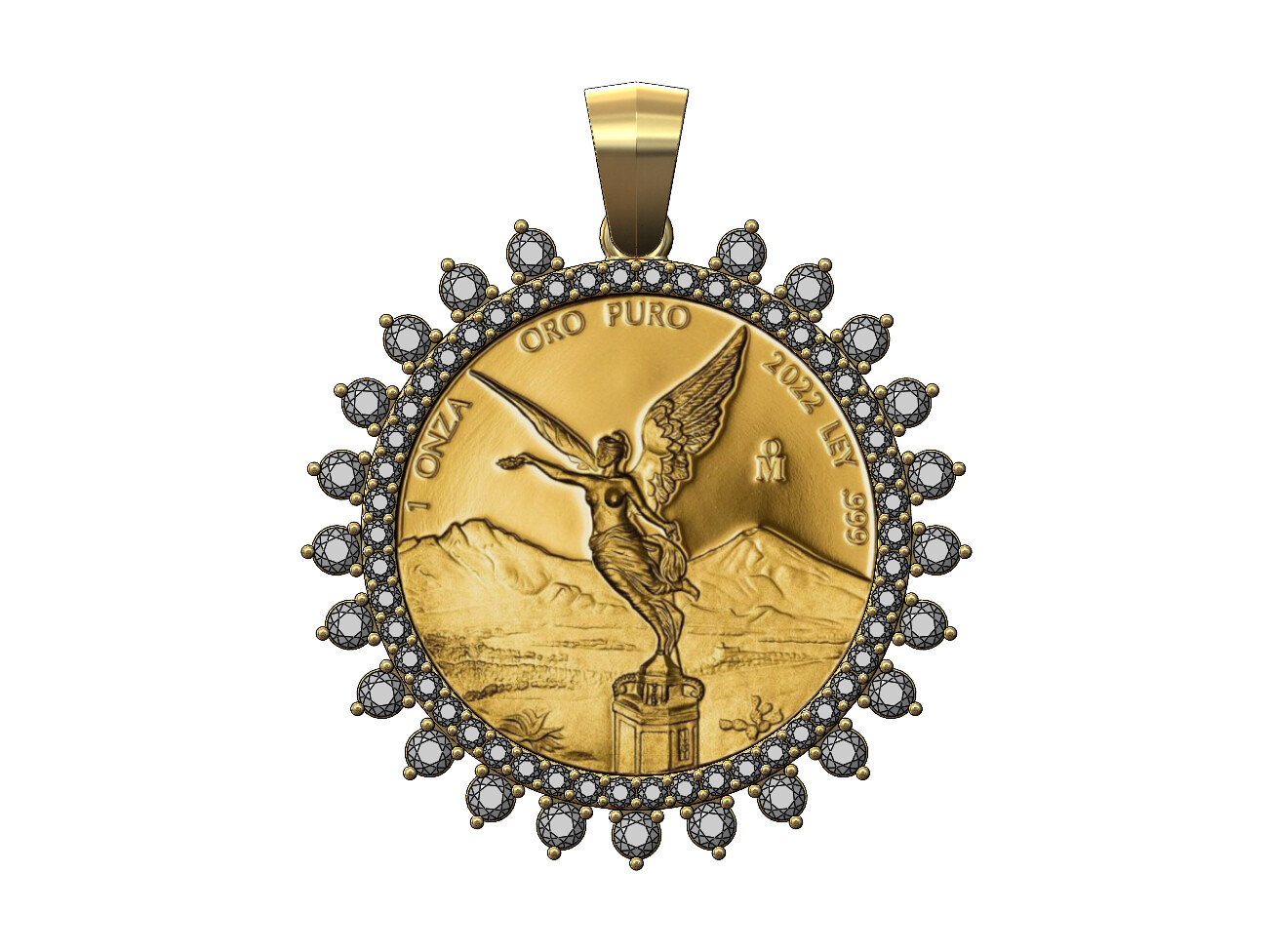 Coin discount frame pendant