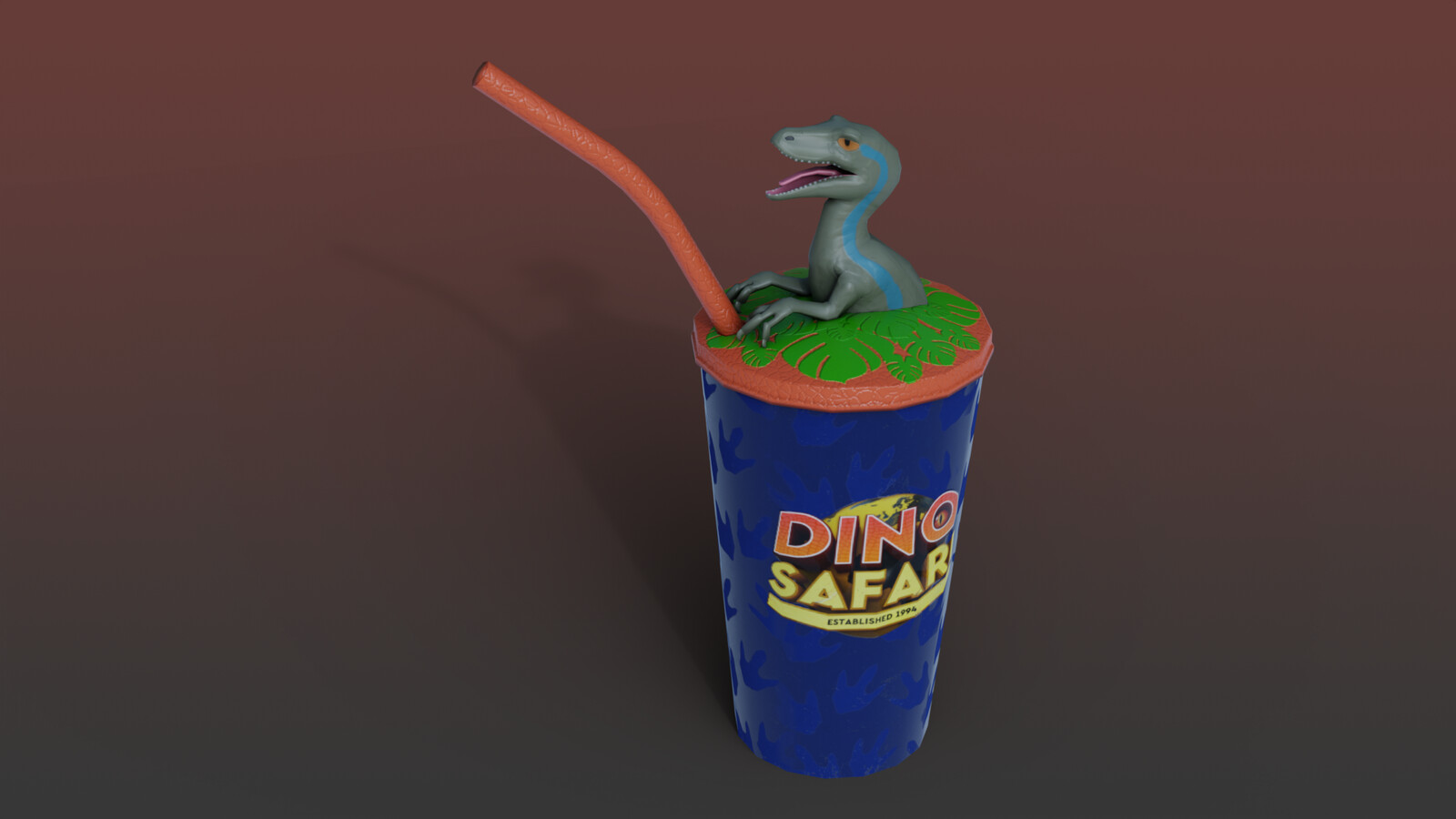 Bill Harbison Dinosaur Themed Drinks Cup (Unity In Game Object) Lawn