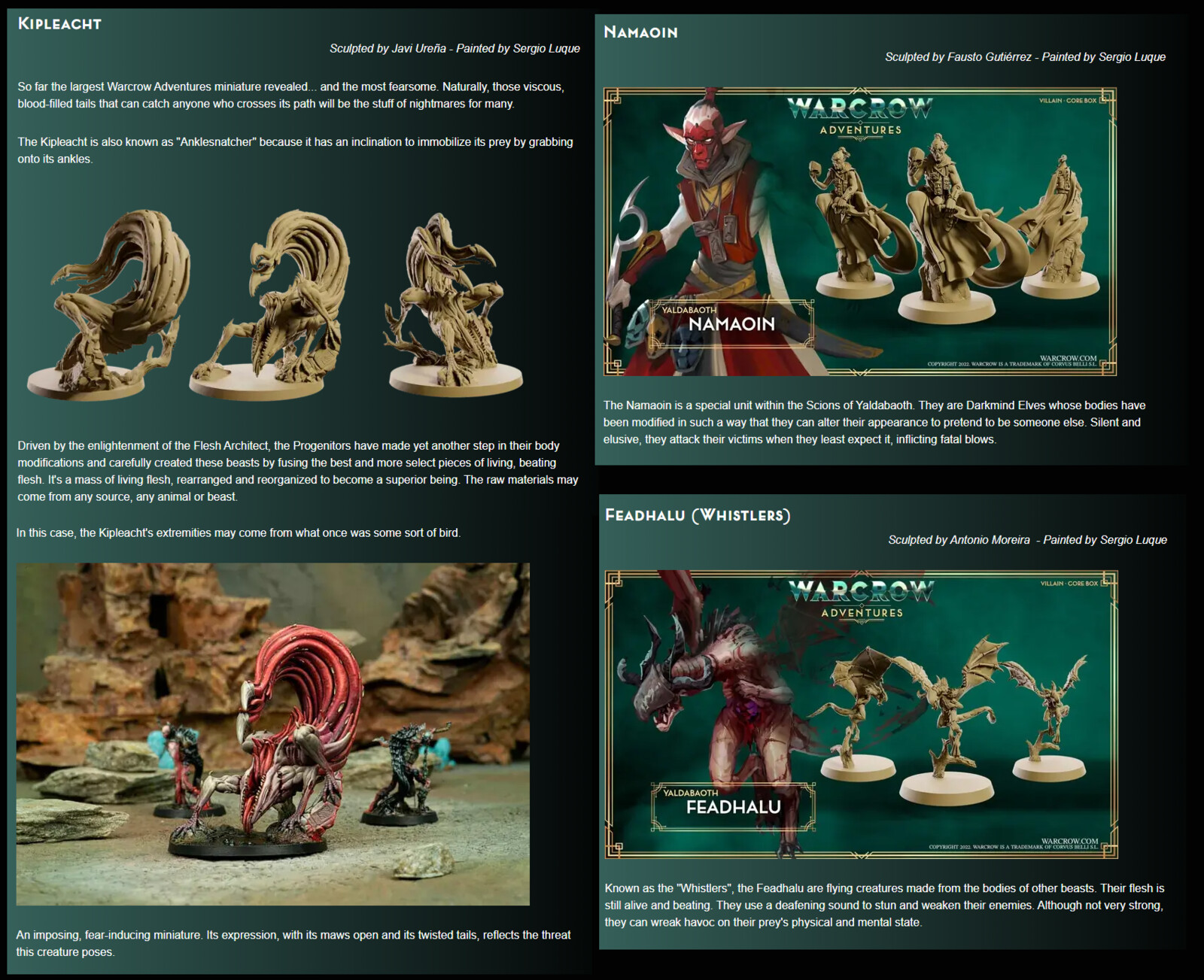 Minis and render screeshot from their website: https://warcrow.com/blog/enemies