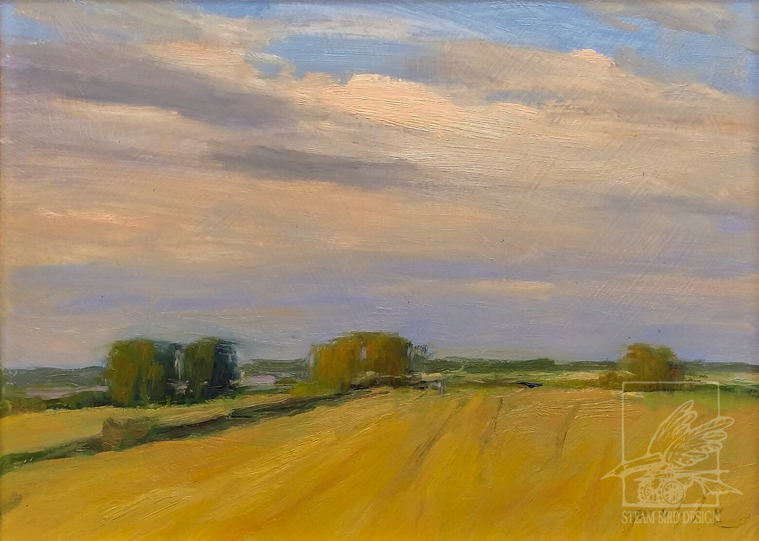 Brandenburg fields /  9x12 oil on board. Plein-air painting.