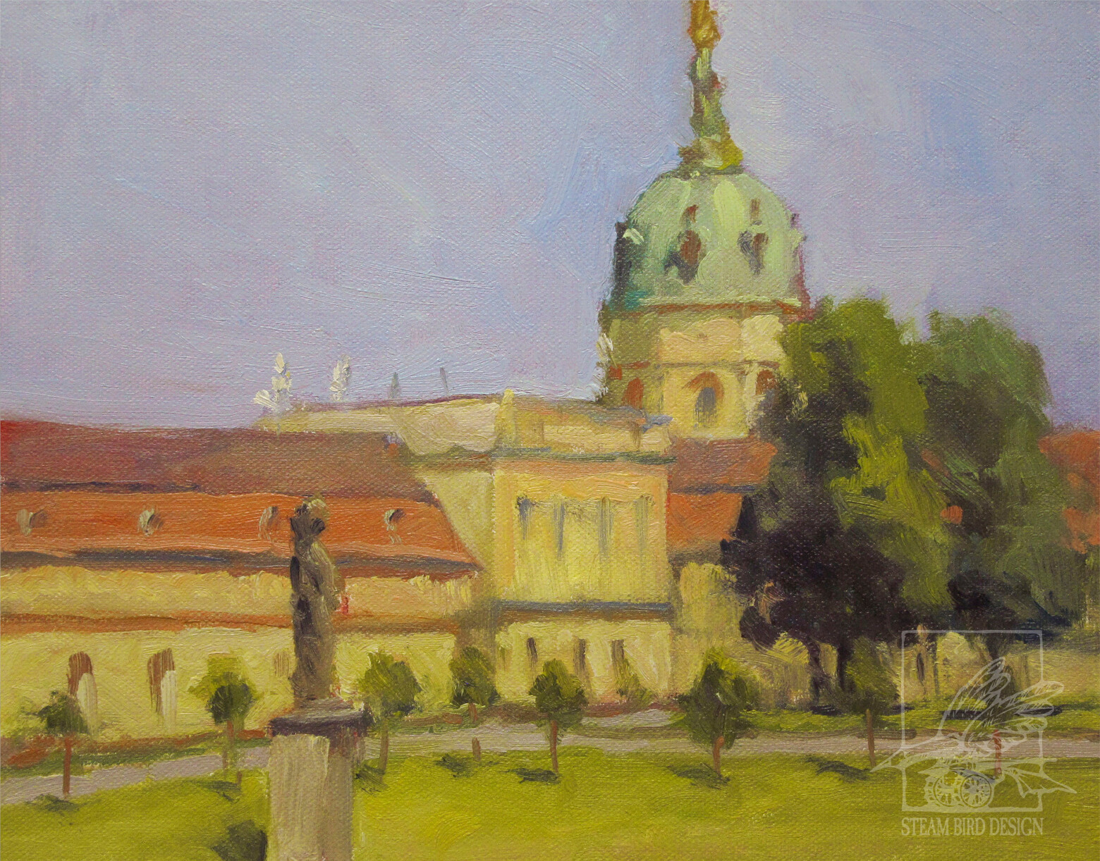 Charlottenburg Palace in Berlin / 8x10 oil on board. Plein-air painting.