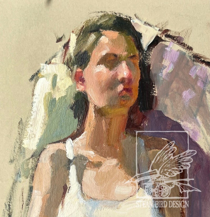 Quick Study from Life # 1 - oil on board