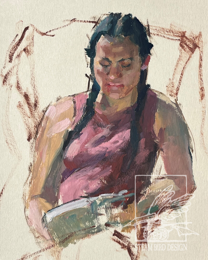 Quick Study from Life # 5 - oil on board