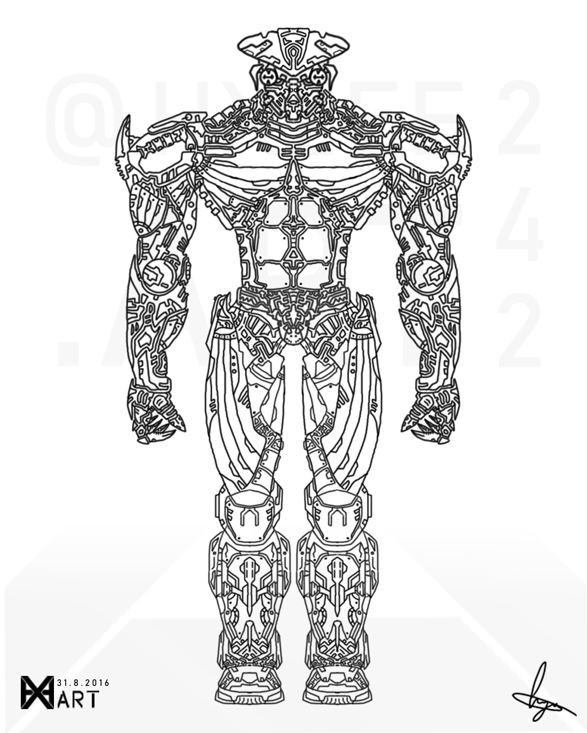 ArtStation - Alien Power Armor Concept Design 31.8.2016