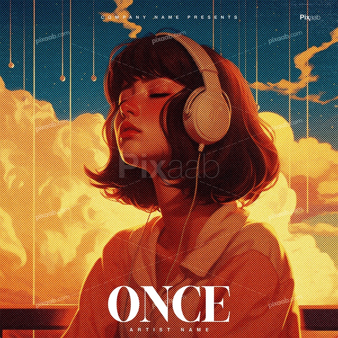 ArtStation Once Album Cover Art PSD Template