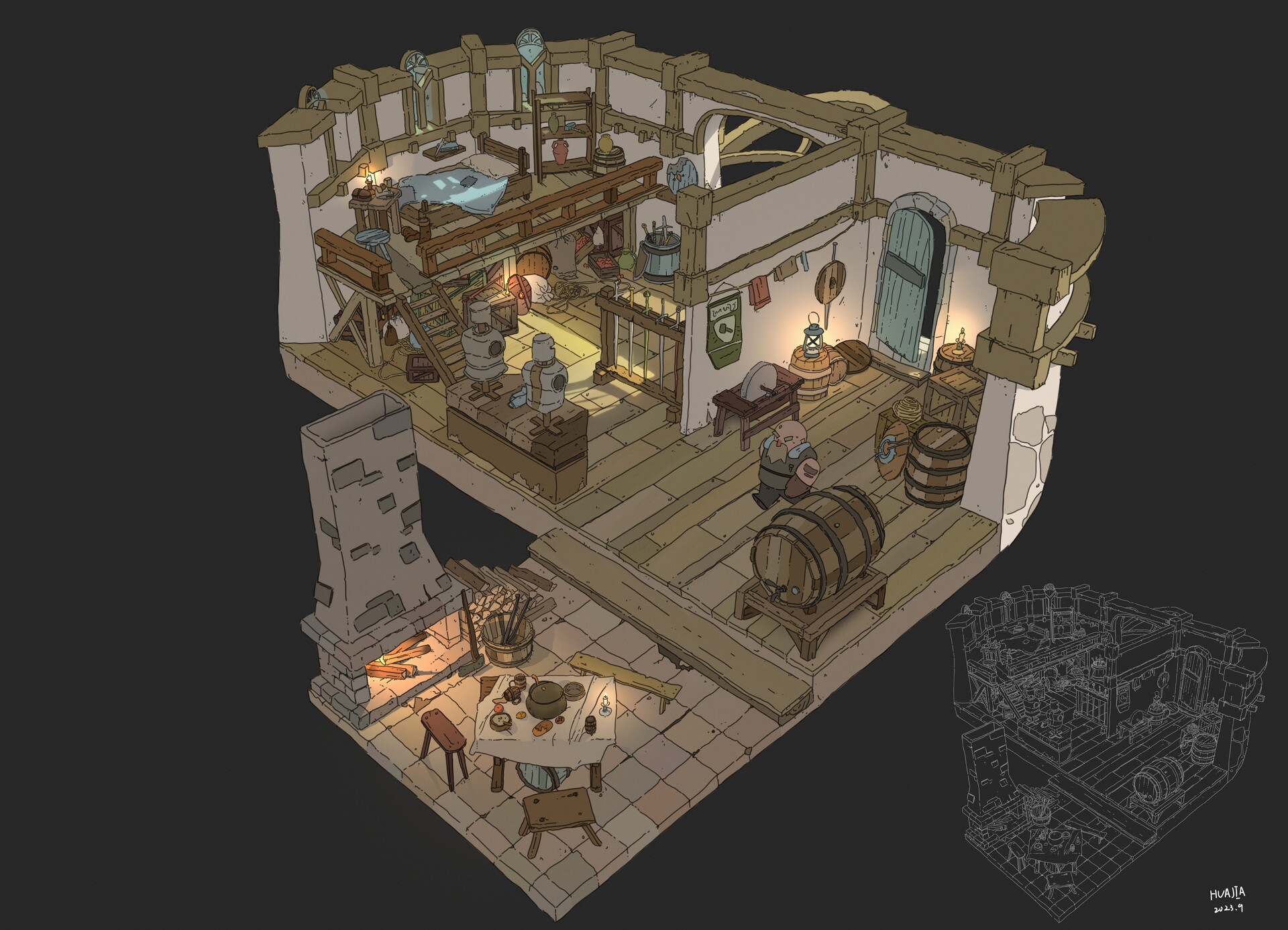 Artstation - Orson's Forge Cottage – Interior And Object Design