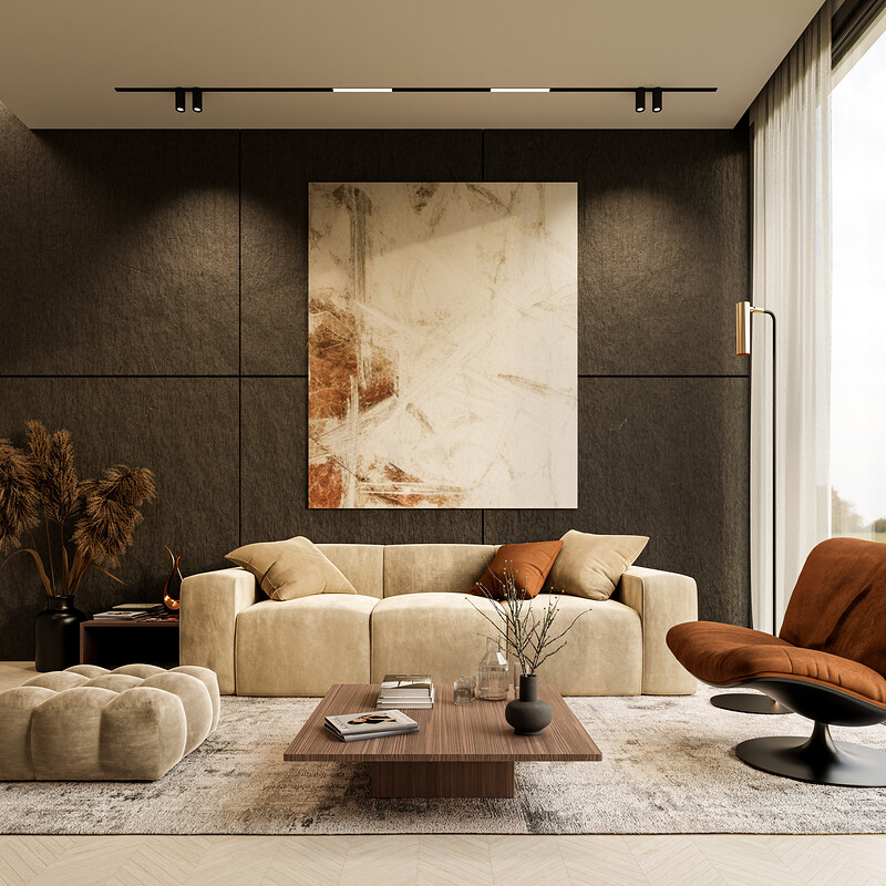 Warm Living Room Design Villa, El Paraiso