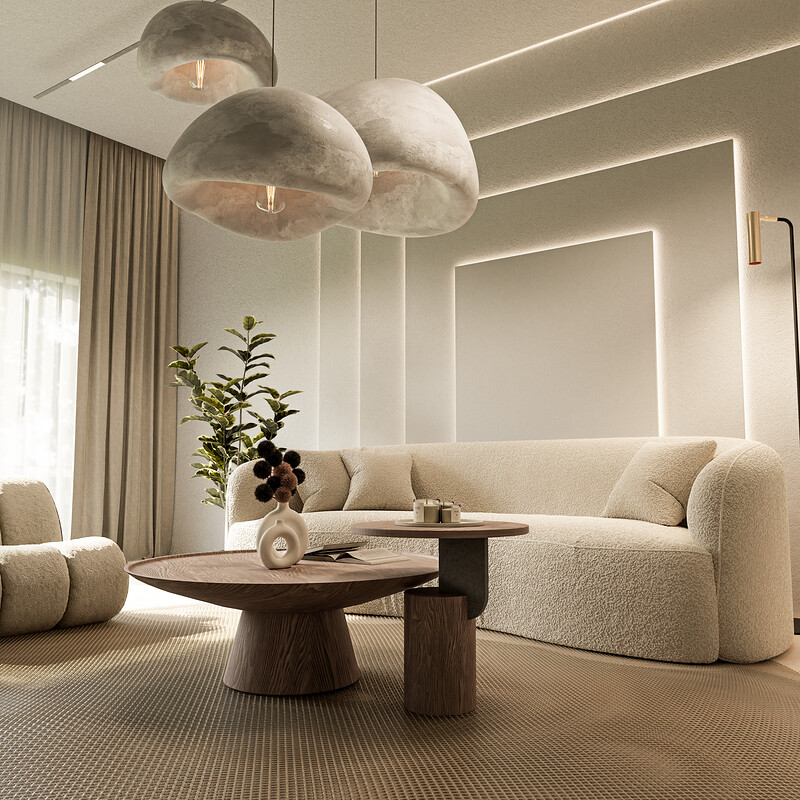 Wabi-Sabi Styled Living Room Design, Marbella