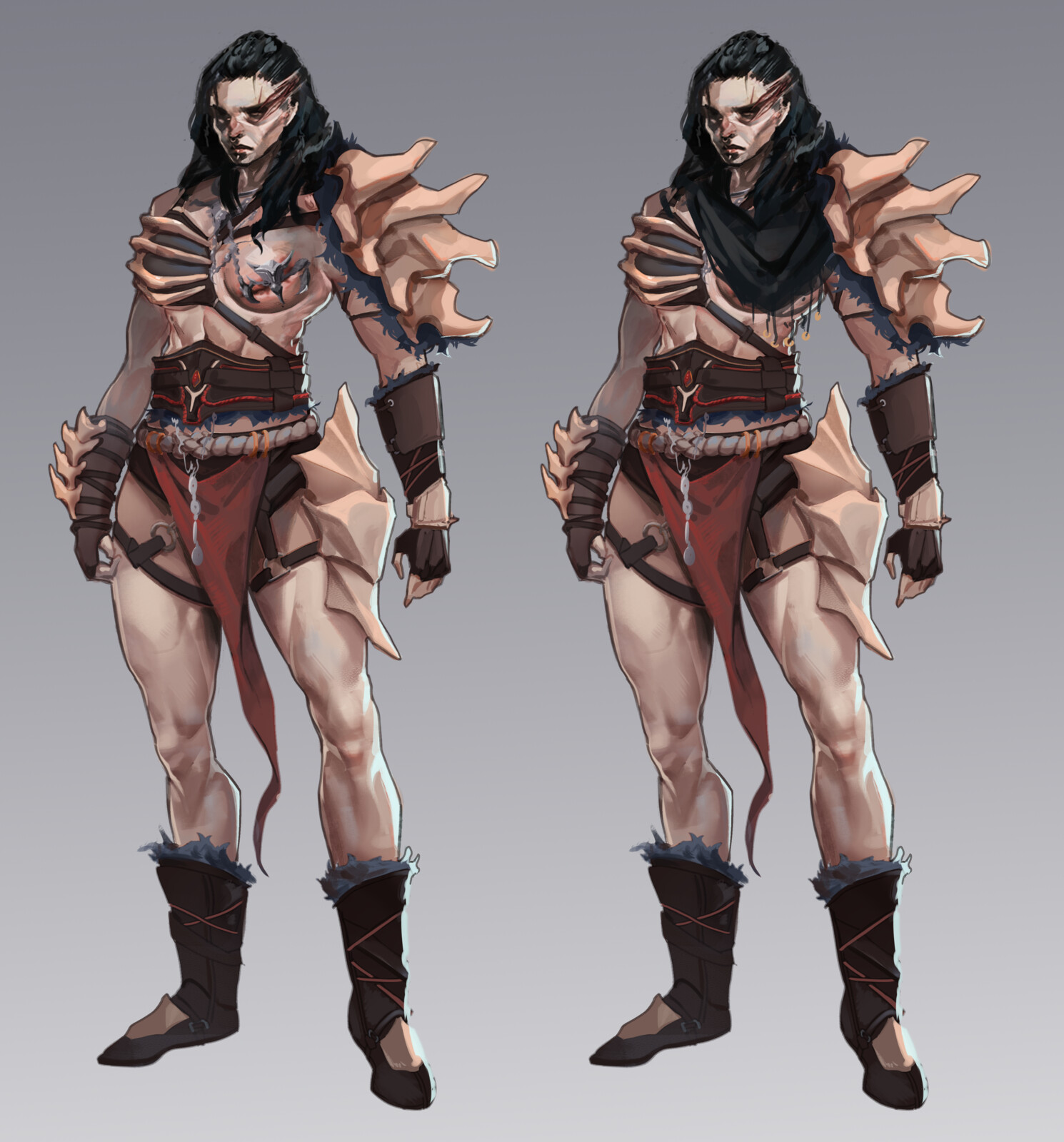After sitting on her original design for a year, I ended up going back to her for a redesign. I designed with the intention of eventually 3D modelling her. 