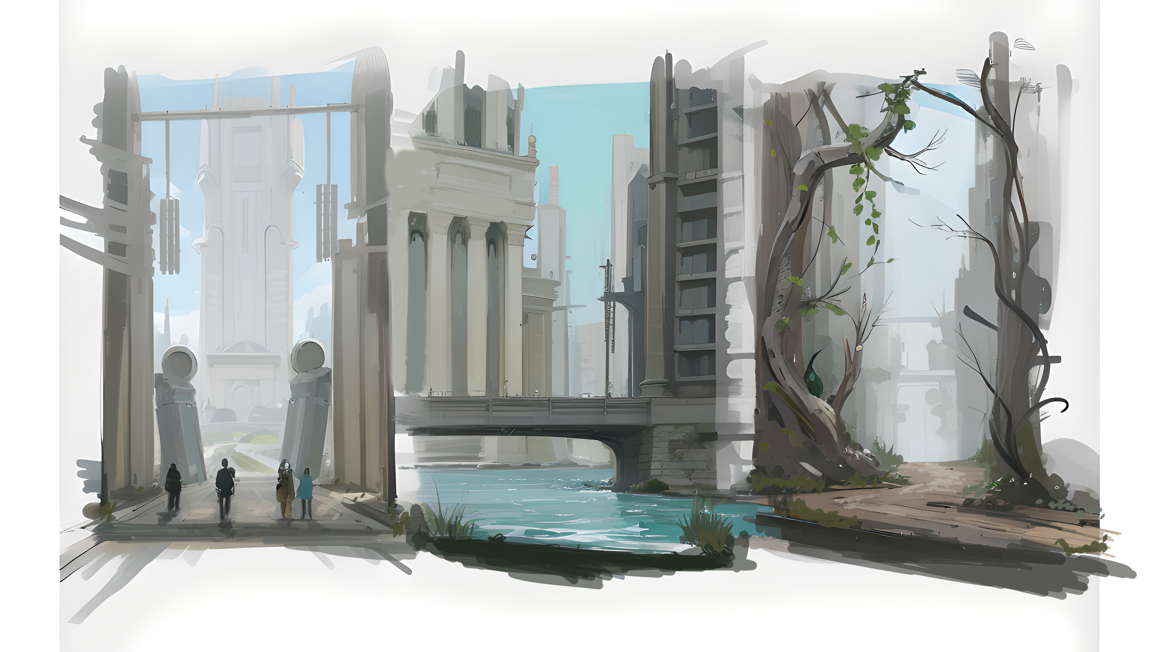Entering the city
