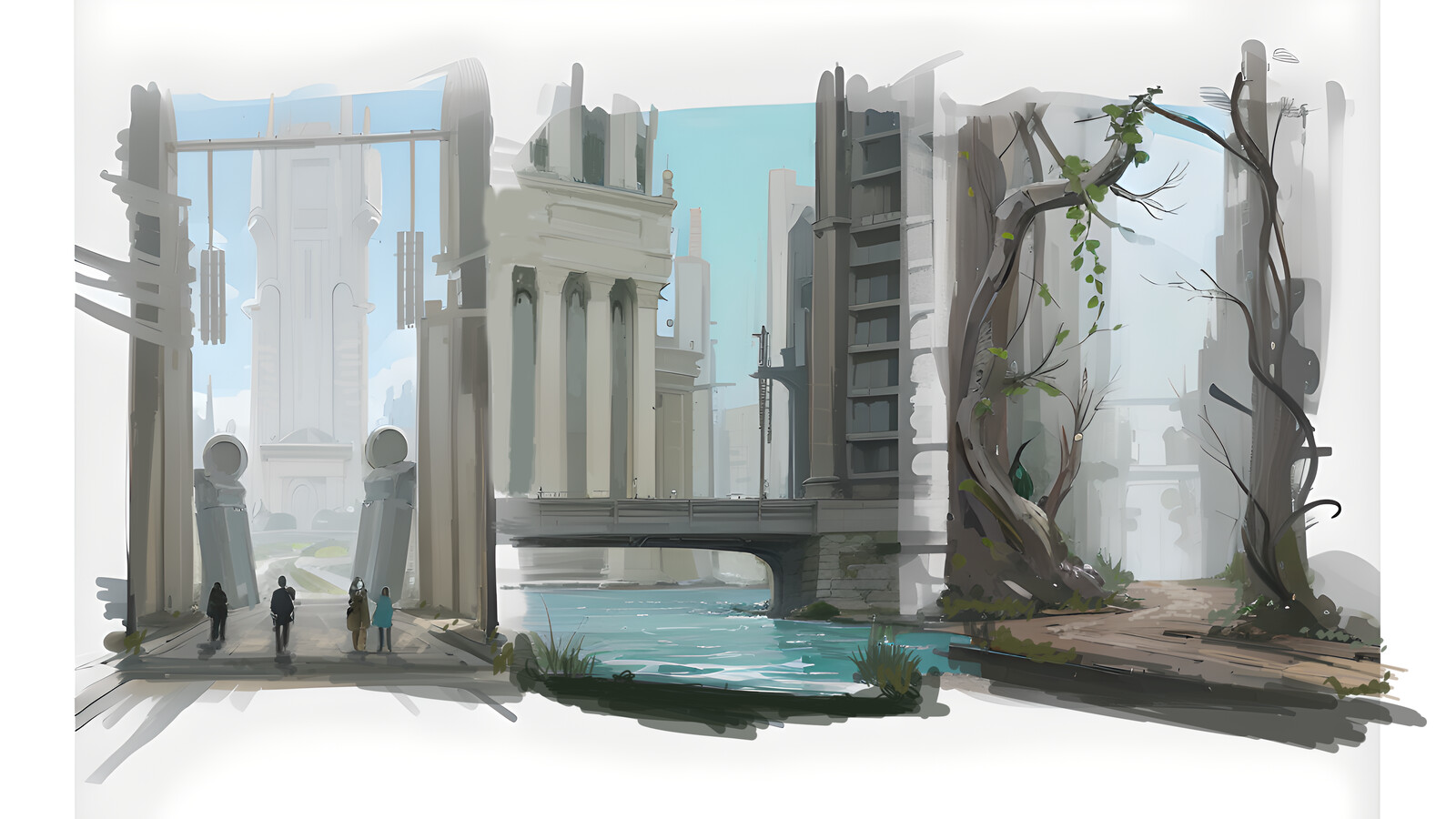 Environment Concepts Entering a Disitant City